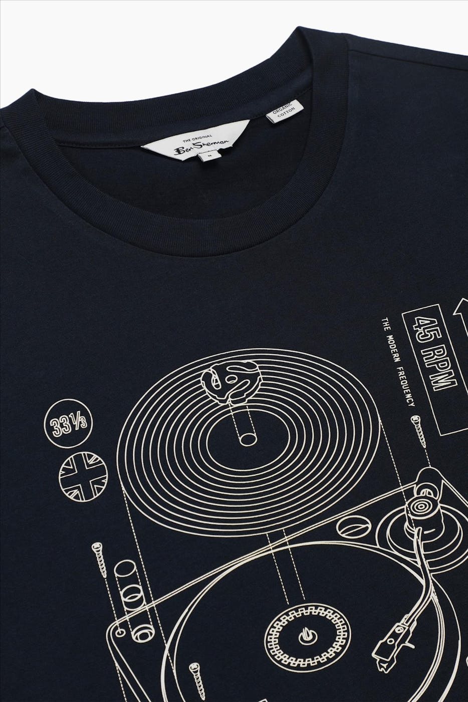 Ben Sherman - Donkerblauwe Linear Record Player T-shirt