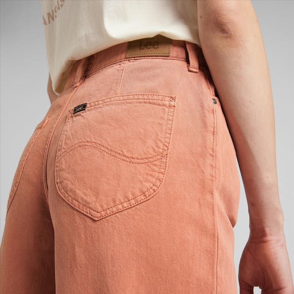 Lee - Koraalrode Stella A Line wide flared jeans