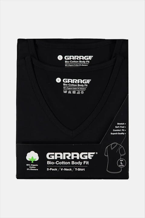 Garage - Zwarte 2-pack Body Fit V-neck T-shirts