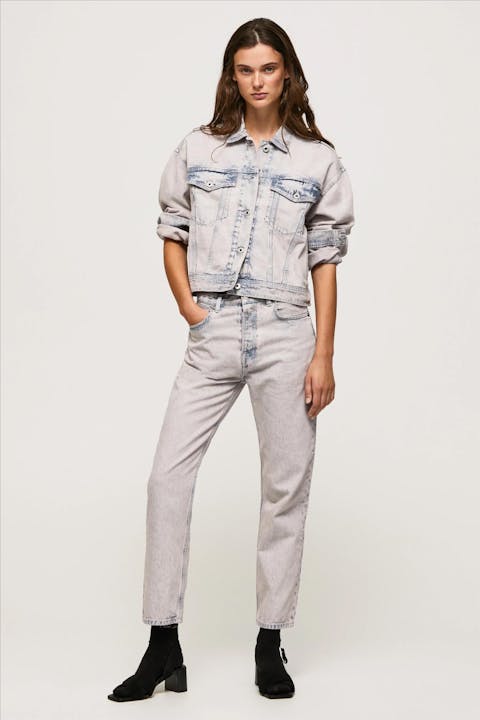 Pepe Jeans London - Blauw-roze Straight Crop jeans