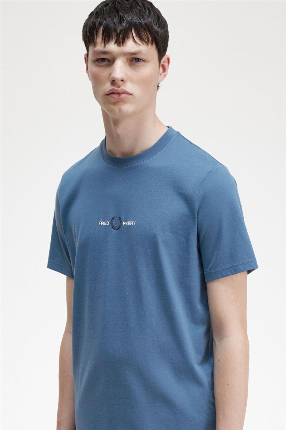 Fred Perry - Blauwe Embroidered T-shirt