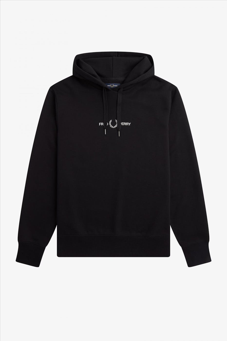 Fred Perry - Zwarte Geborduurde hoodie