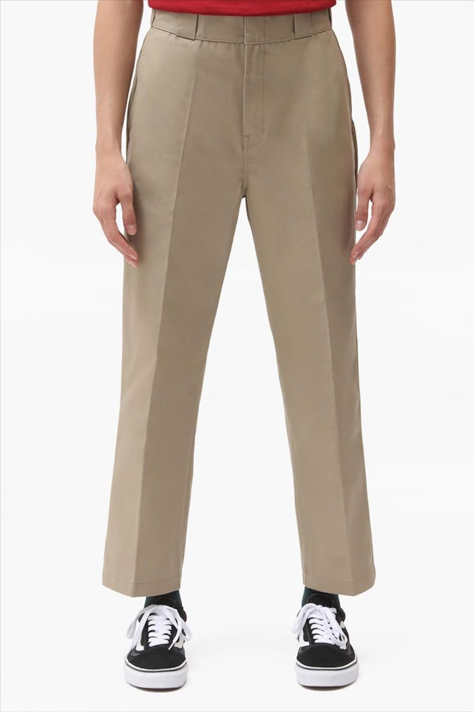 Dickies - Beige Cropped Slim Broek
