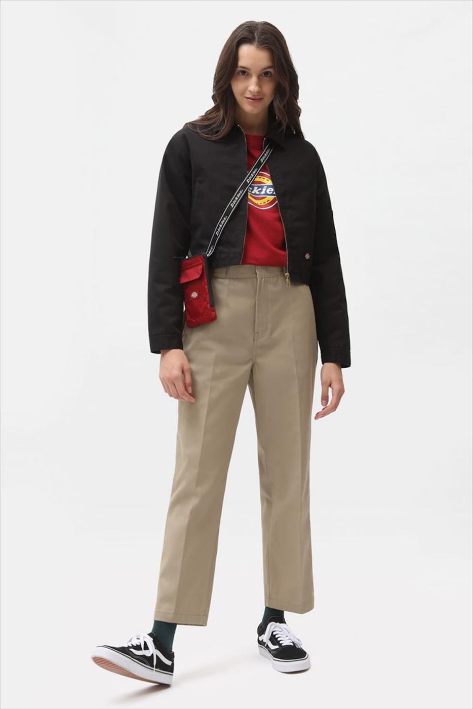 Dickies - Beige Cropped Slim Broek