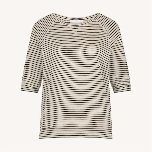 BY BAR - Ecru-Zwarte Neva Stripe T-shirt