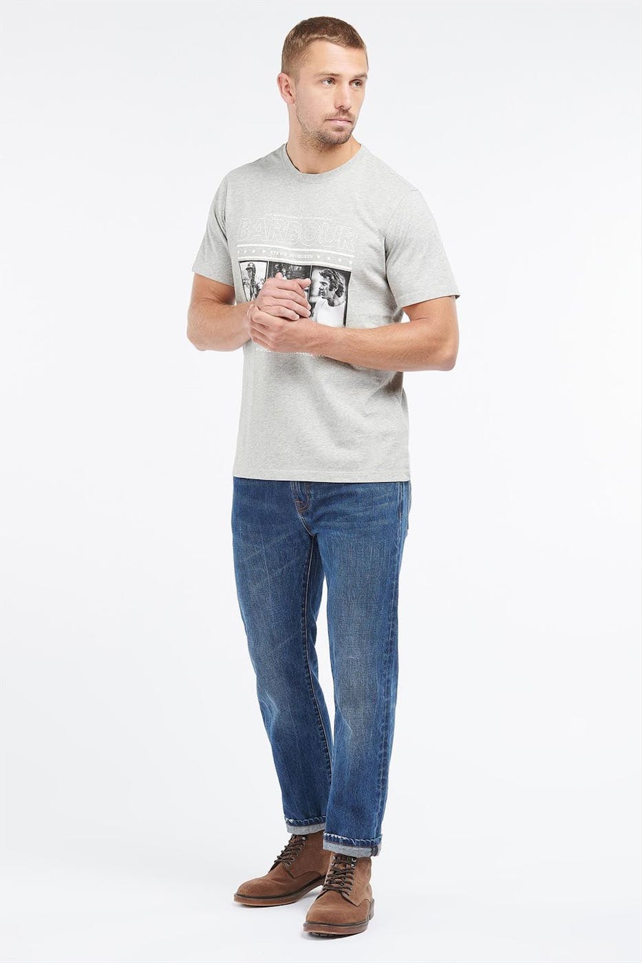 Barbour - Grijze Smq Reel T-shirt