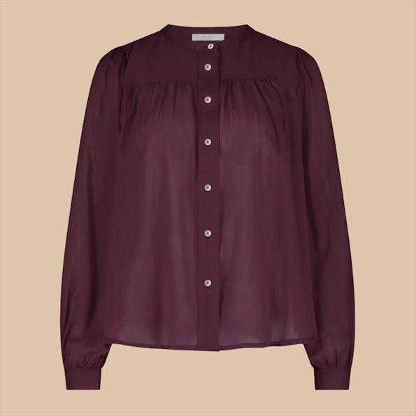 BY BAR - Paarse Meggie Voile blouse
