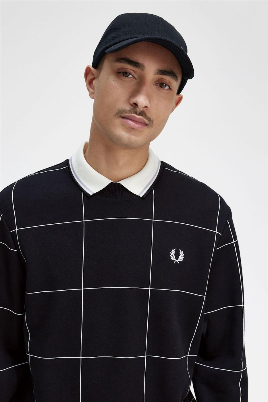 Fred Perry - Zwarte Grid Detail sweater