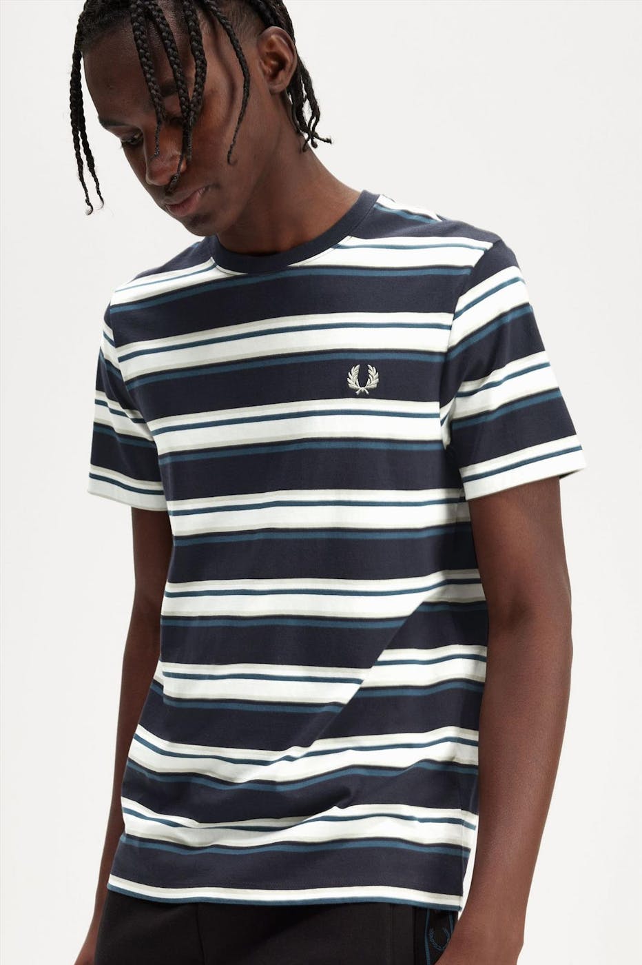Fred Perry - Donkerblauwe Stripe T-shirt