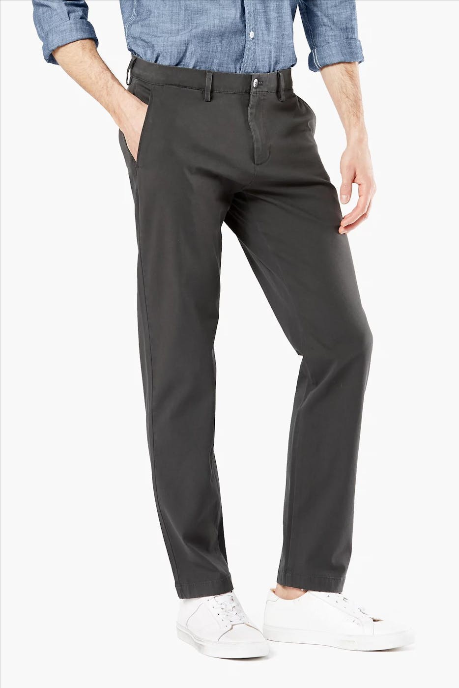 Dockers - Donkergrijze Tapered Fit chino