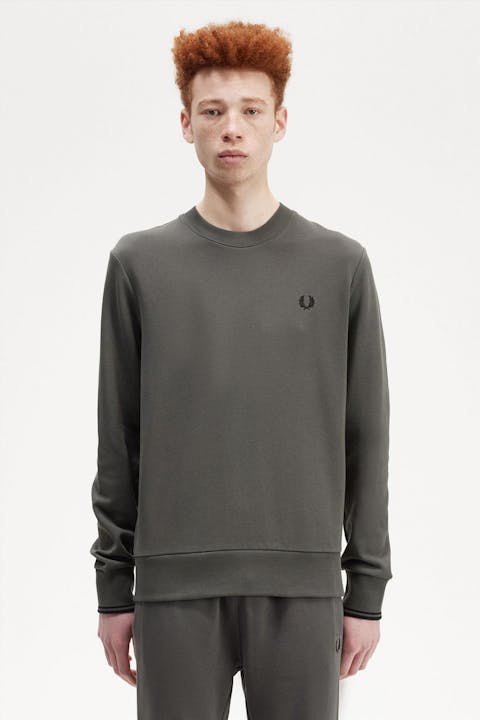 Fred Perry - Donkergroene Crew Neck sweater
