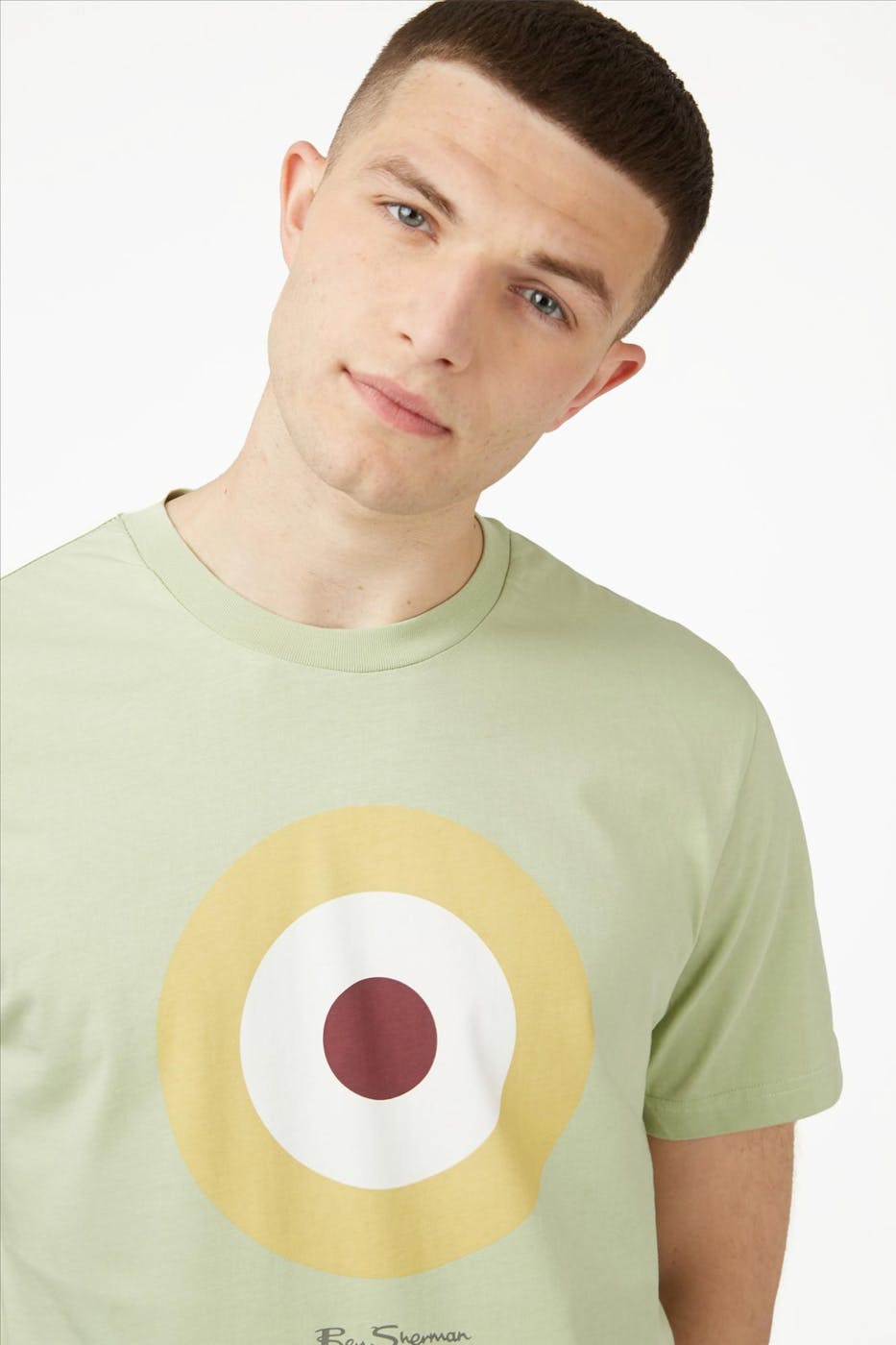 Ben Sherman - Lichtgroene Signature Target T-shirt