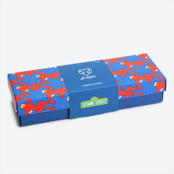 A'dam - Multicolor Sesame Street 4-pack giftbox sokken, maat: 41-46
