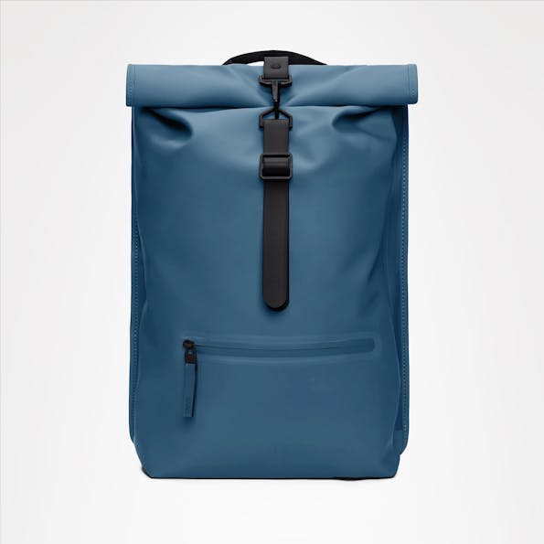 RAINS - Middenblauwe Rolltop rugzak