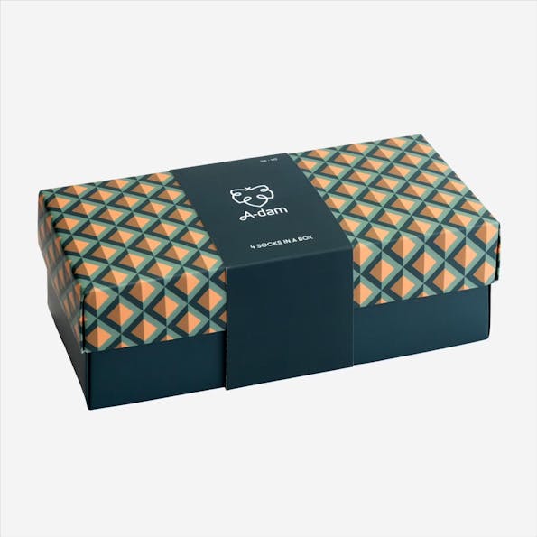 A'dam - Multicolor Foodbox 4-pack giftbox sokken, maat: 41-46