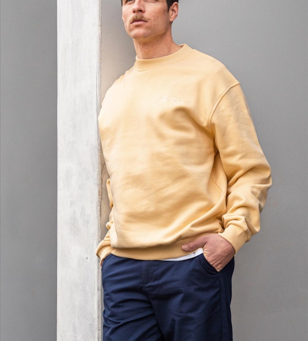 LES DEUX - Lichtgele Crew sweater
