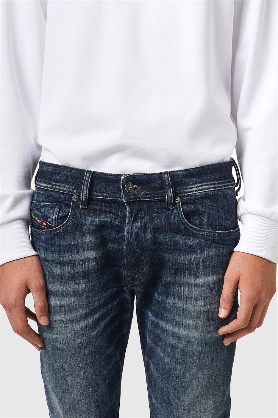 Diesel - Grijsblauwe Sleenker skinny jeans