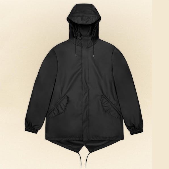 RAINS - Zwarte Fishtail Jacket regenjas