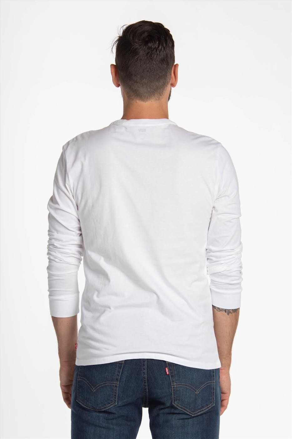 Levi's - Witte Batwing Logo T-shirt met lange mouw