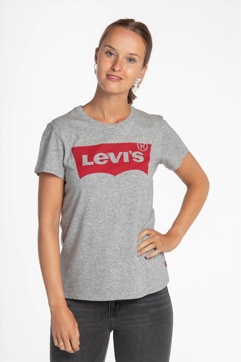 Levi's - Grijze mêlé Batwing Logo T-shirt