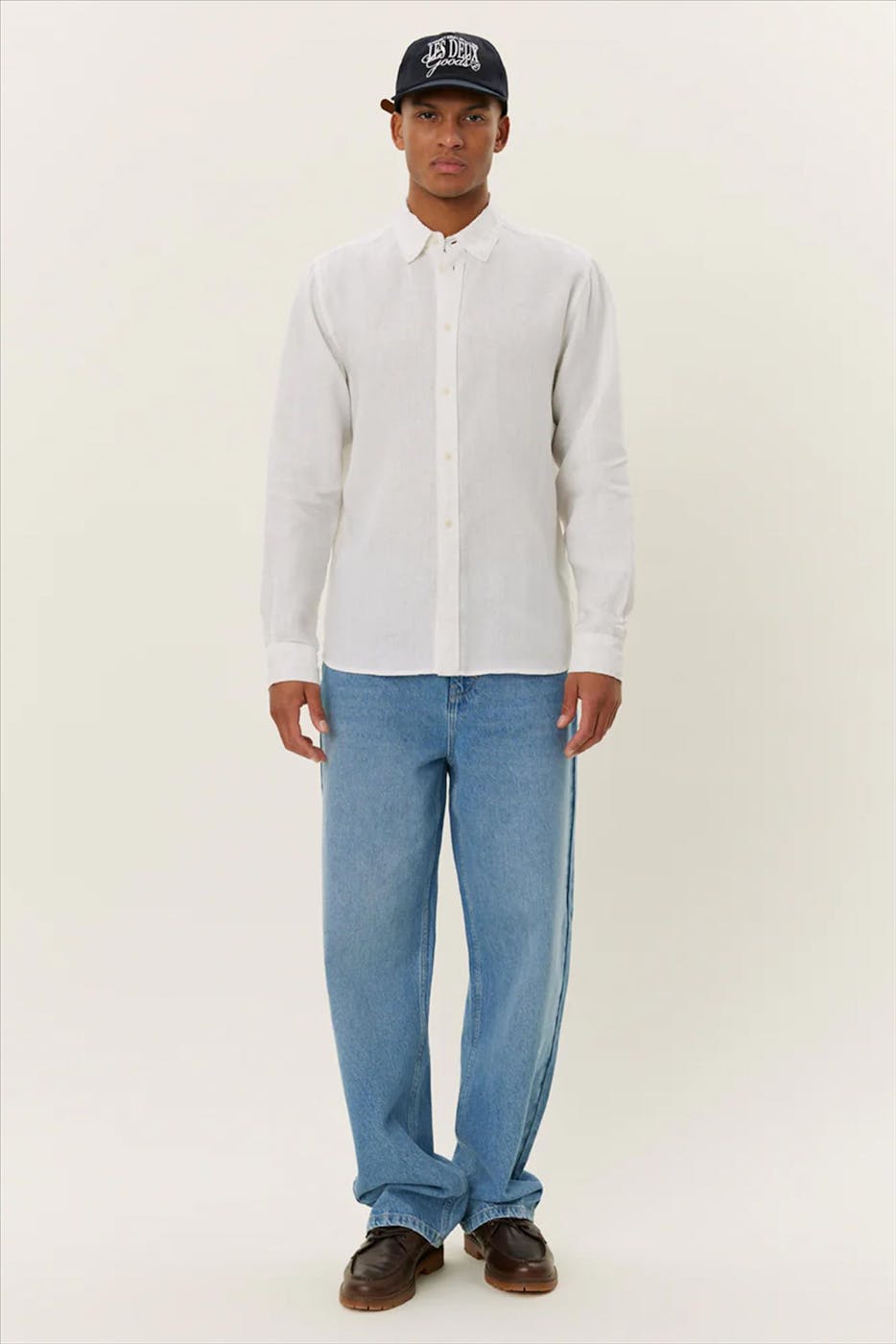 LES DEUX - Wit-Beige Kristian Linen hemd