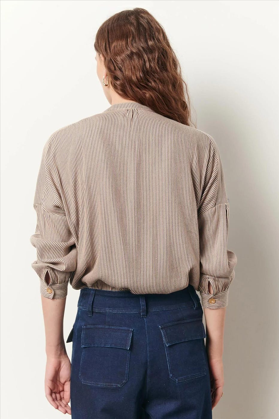 Sessùn - Ecru-zwart Gestreept Colonella blouse