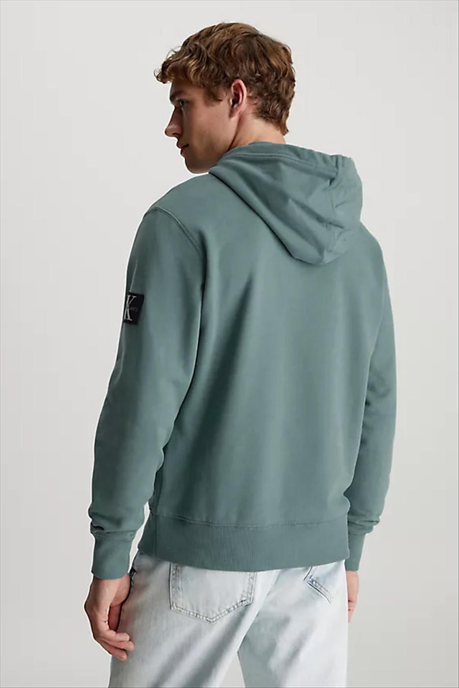 Calvin Klein Jeans - Groengrijze Logo Patch hoodie