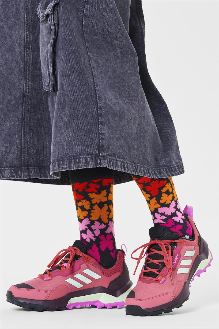 Happy Socks - Zwarte-Multicolor Butterfly sokken, maat: 36-40