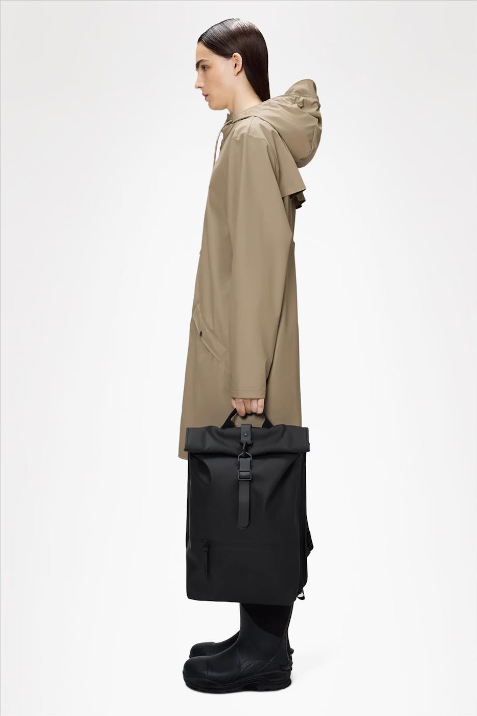 RAINS - Zwarte Rolltop Rucksack rugzak