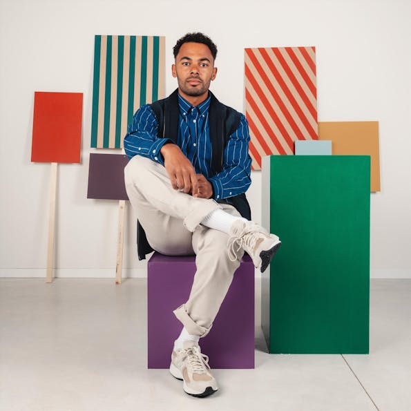 LES DEUX  - Donkerblauw Kent Stripe hemd