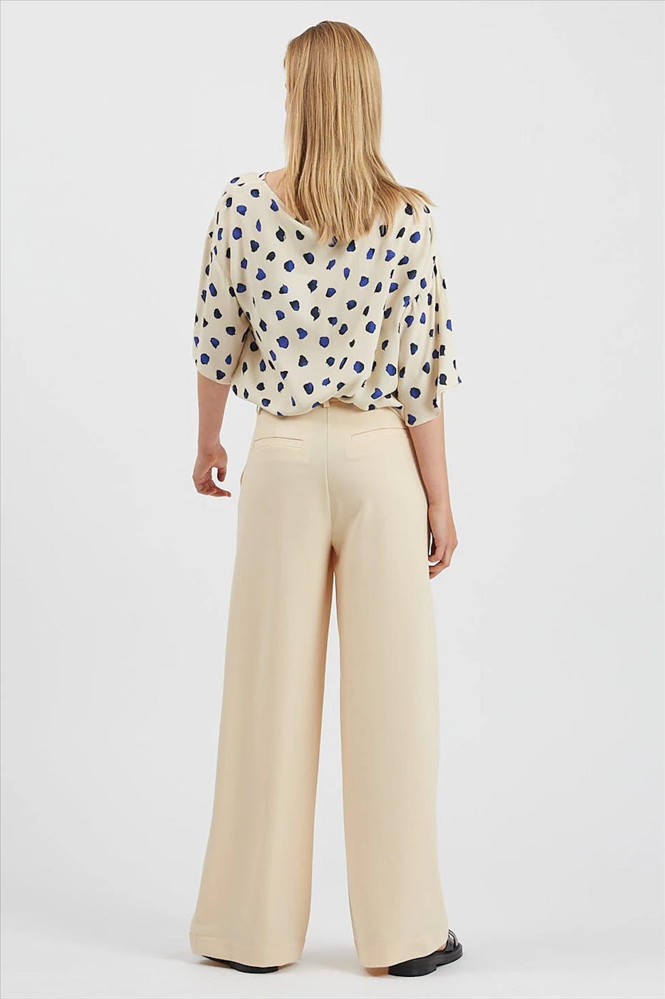 Minimum - Beige-blauwe Ellaline blouse