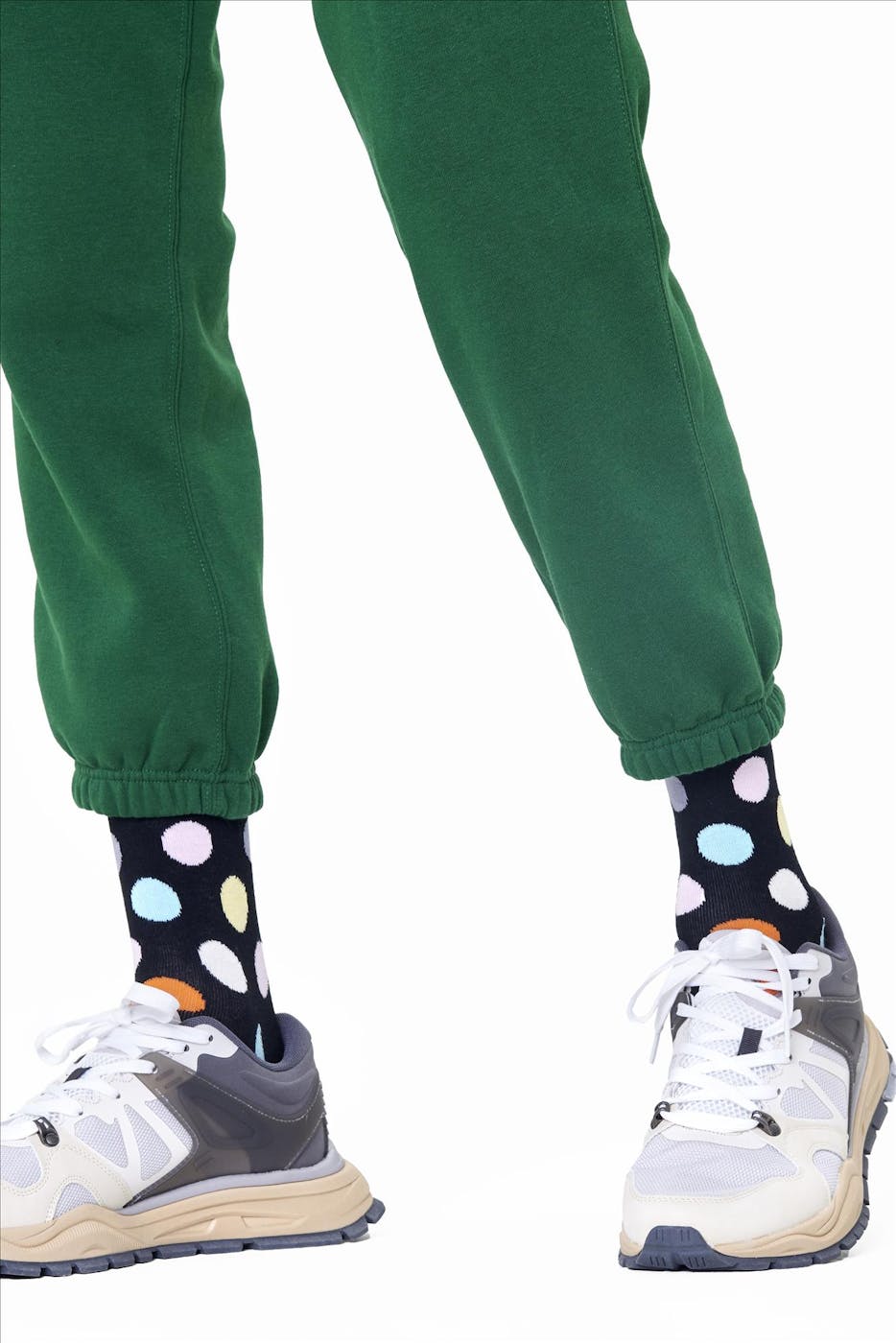Happy Socks - Zwarte-multicolour Big Dot sokken, maat: 36-40