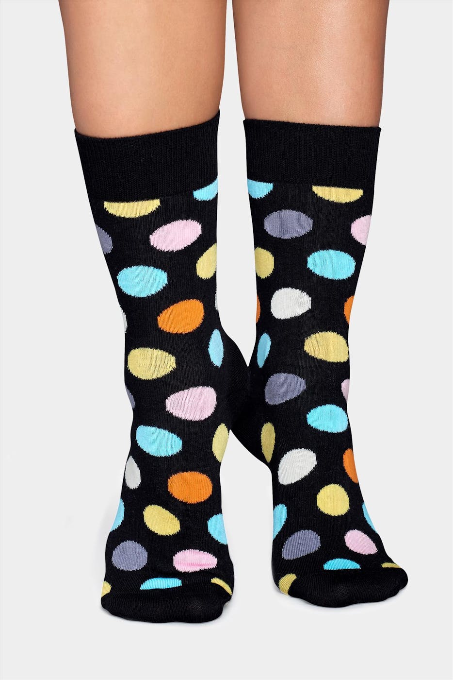 Happy Socks - Zwarte-multicolour Big Dot sokken, maat: 36-40