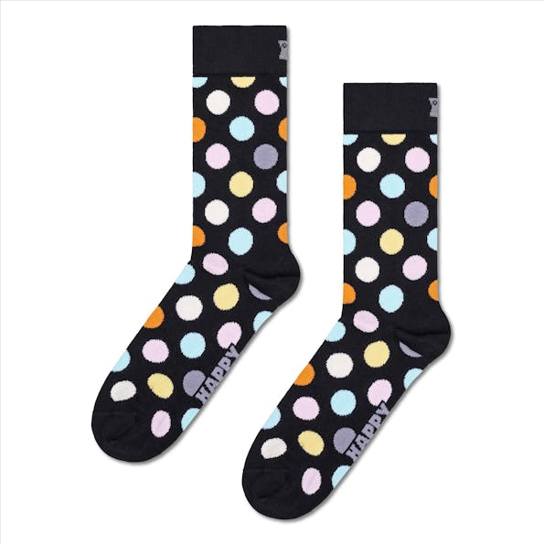 Happy Socks - Zwarte-multicolour Big Dot sokken, maat: 36-40