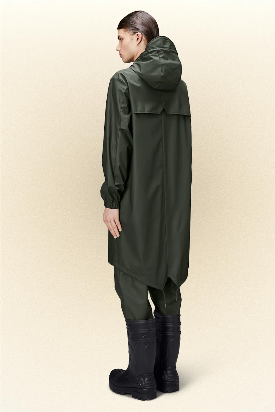 RAINS - Donkergroene Fishtail Parka regenjas