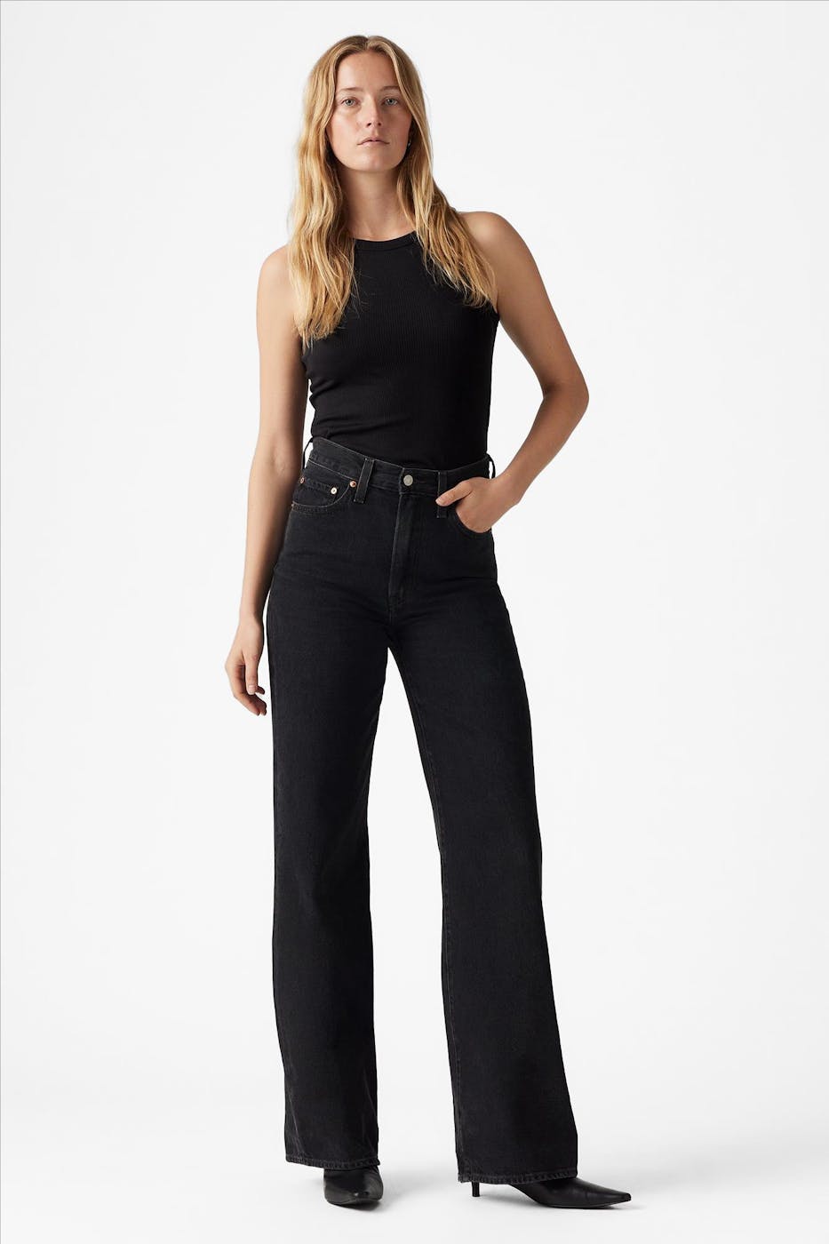 Levi's - Zwarte Ribcage Wide jeans
