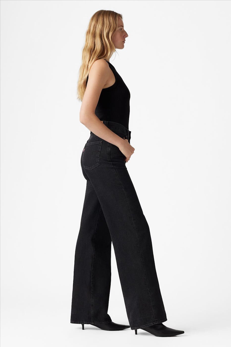 Levi's - Zwarte Ribcage Wide jeans