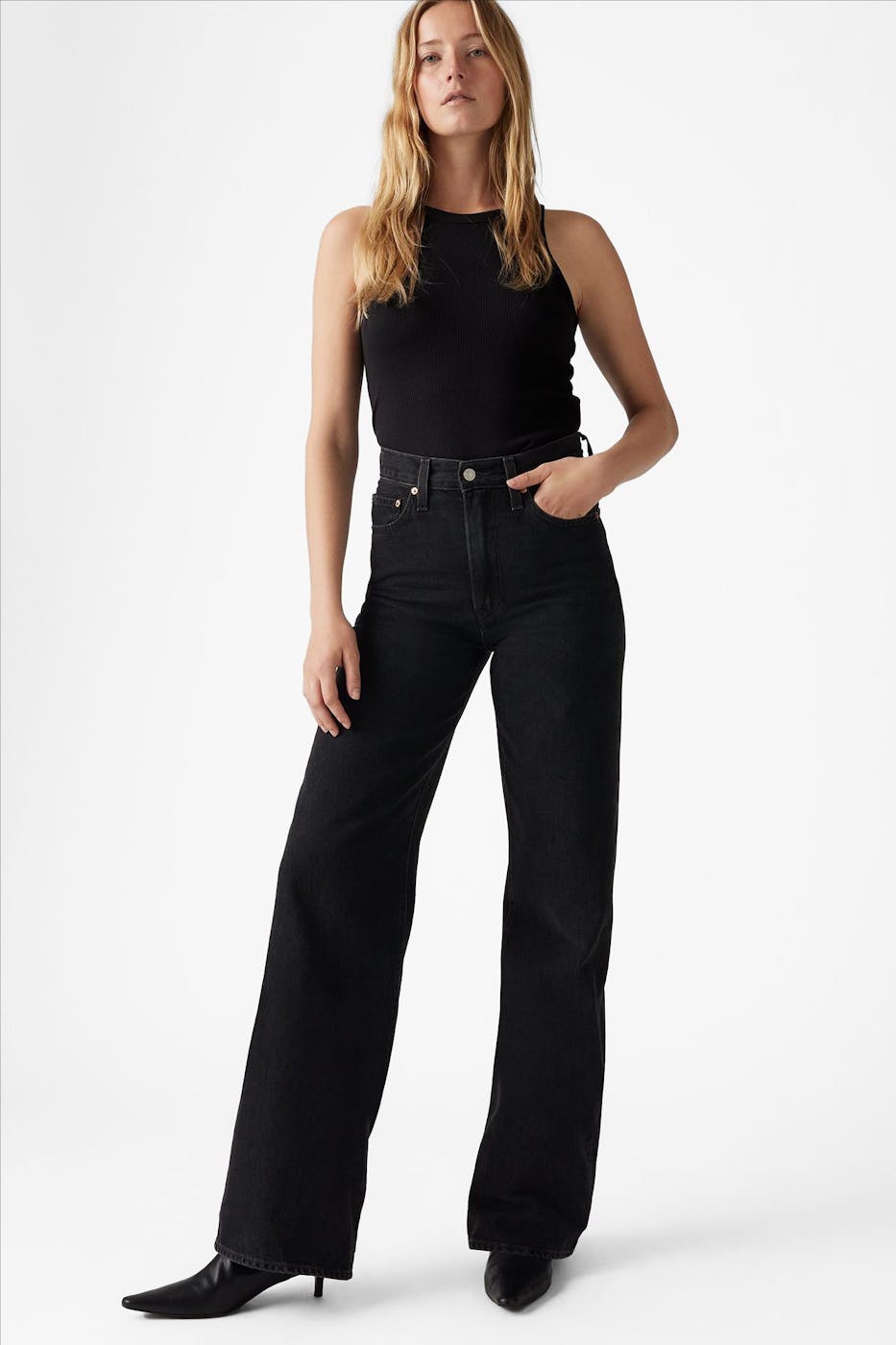Levi's - Zwarte Ribcage Wide jeans