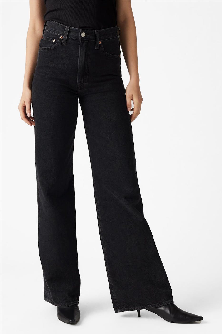 Levi's - Zwarte Ribcage Wide jeans