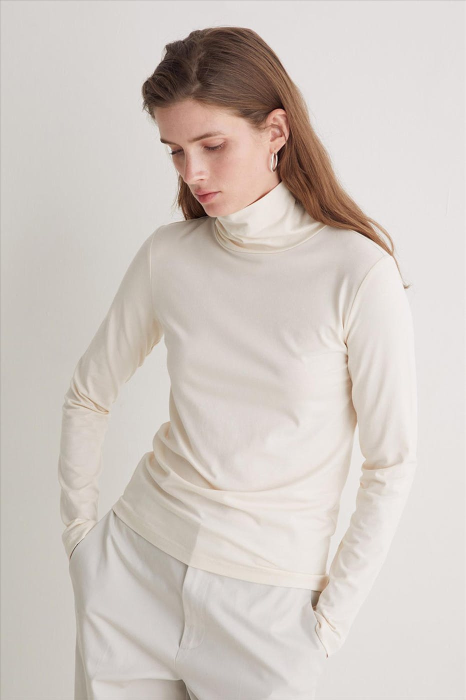 YERSE - Ecru Collar longsleeve T-shirt