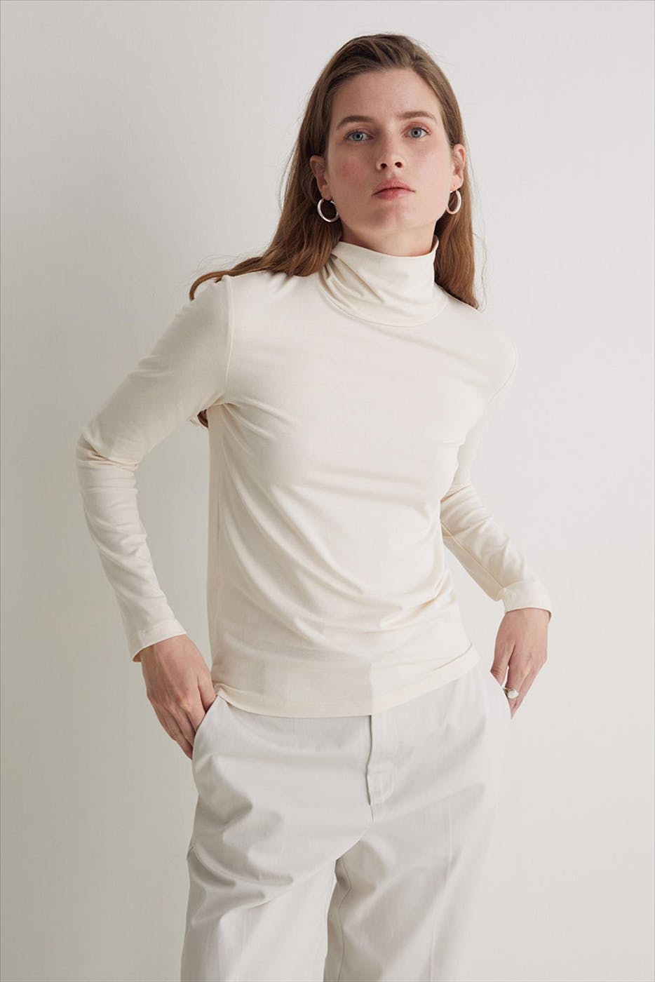 YERSE - Ecru Collar longsleeve T-shirt