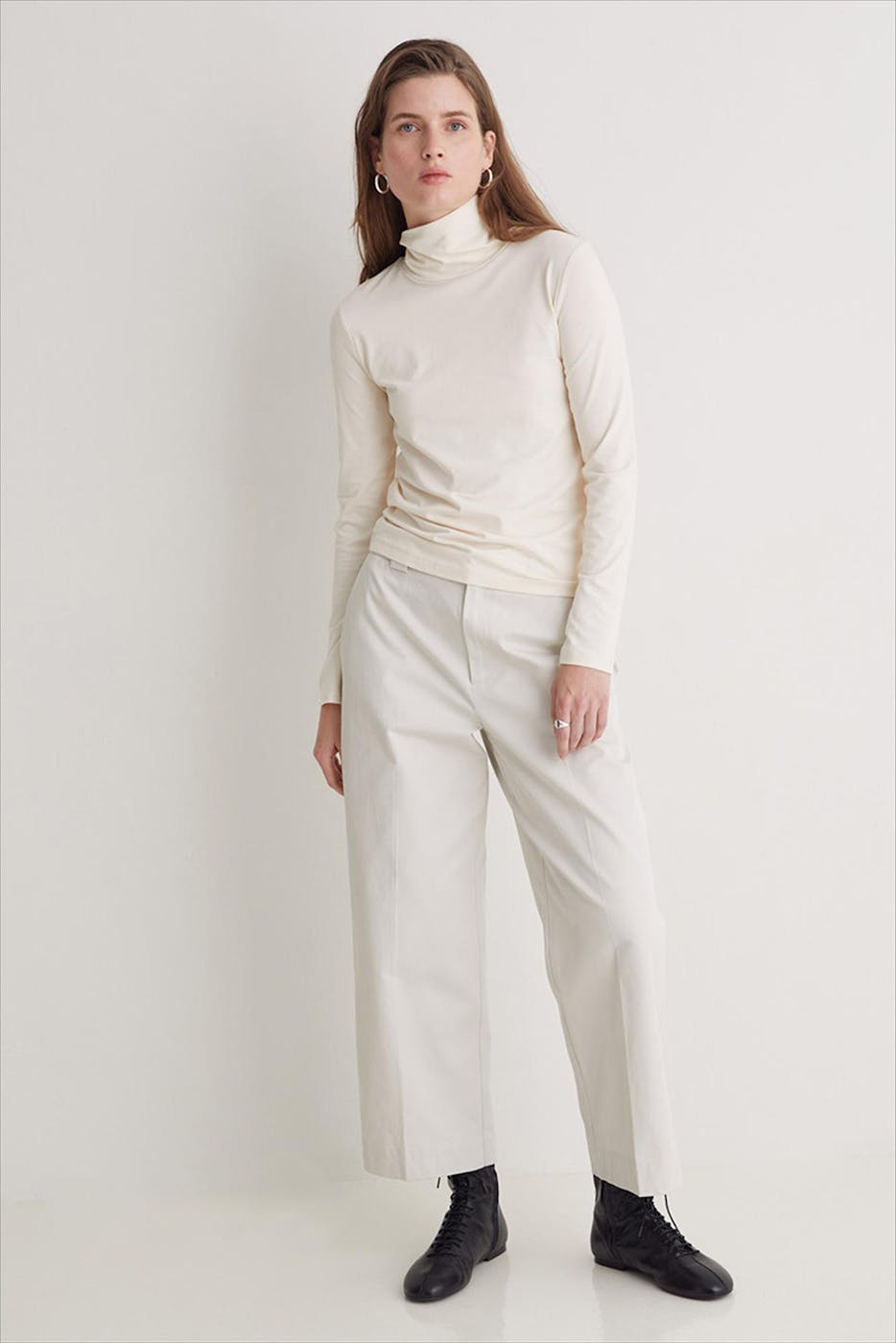YERSE - Ecru Collar longsleeve T-shirt