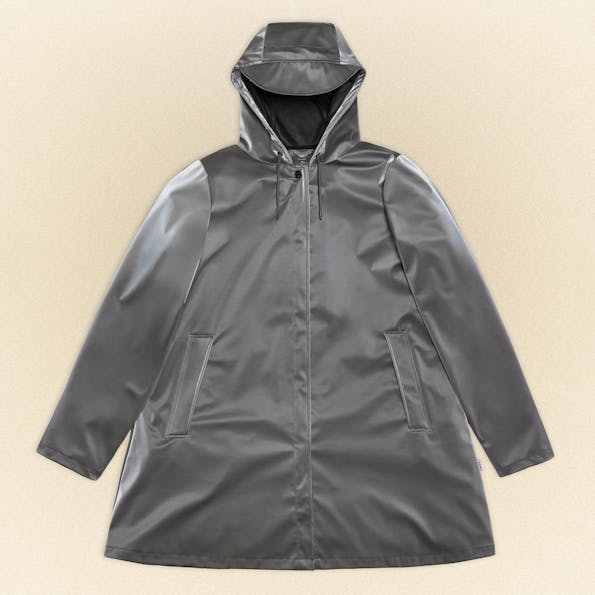 RAINS - Grijze Reflecterende A-lijn Jacket