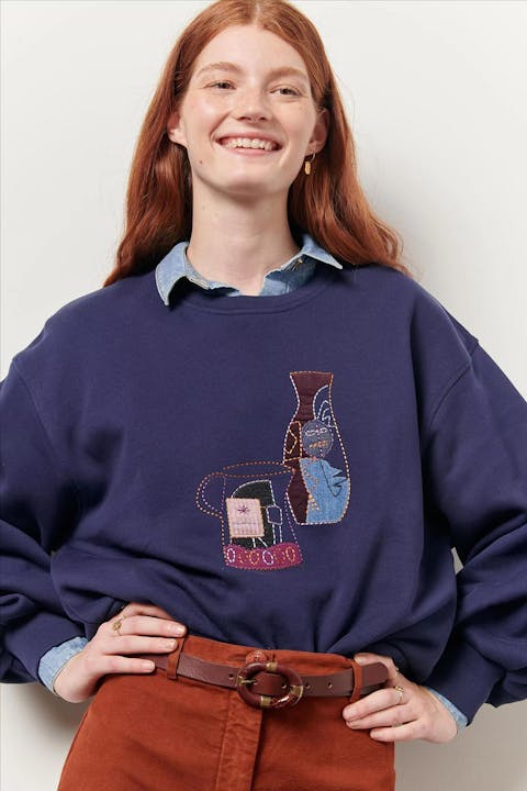 Sessùn - Donkerblauwe Cerez sweater