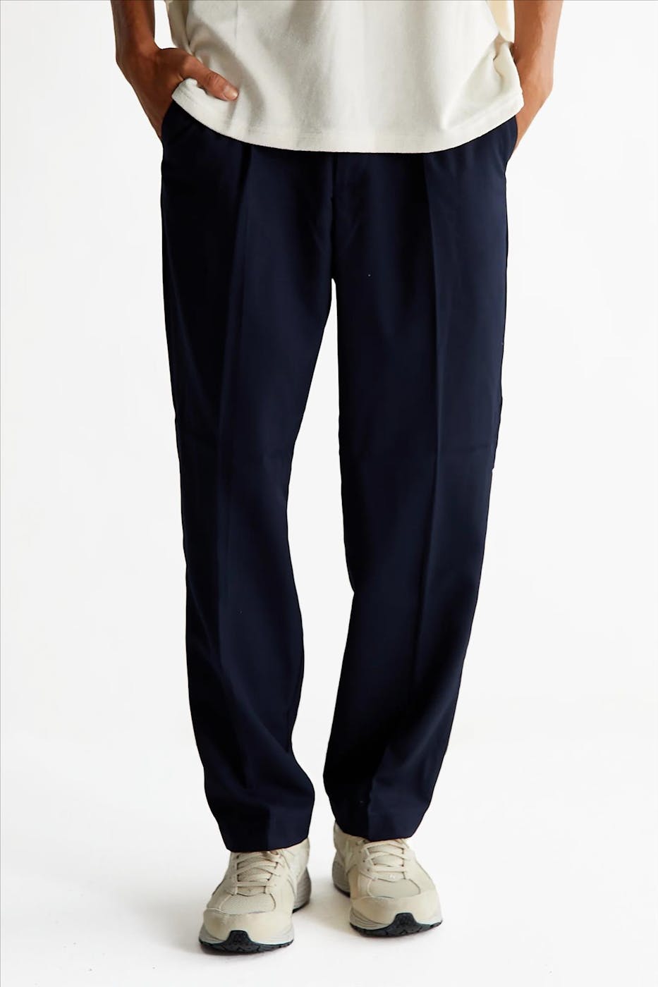 WOODBIRD - Donkerblauwe Ben Suit broek