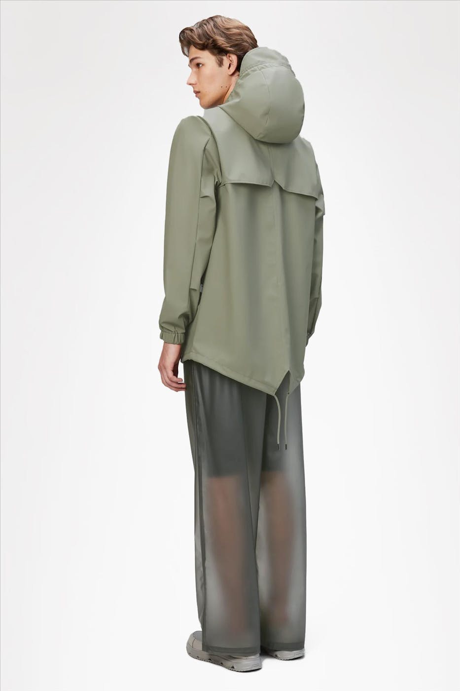 RAINS - Grijsgroene Fishtail jas