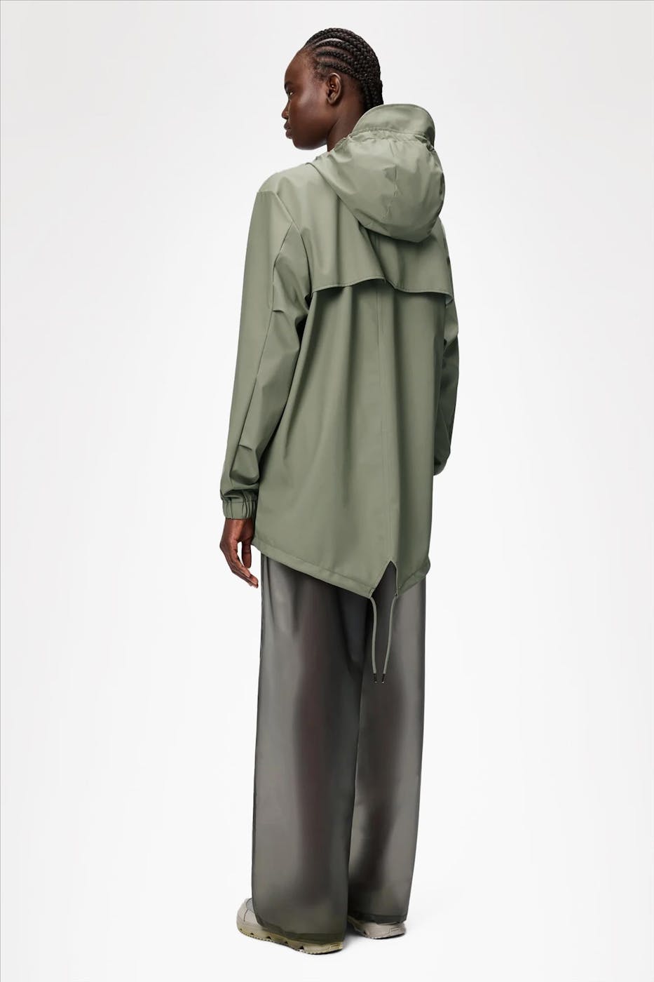 RAINS - Grijsgroene Fishtail jas