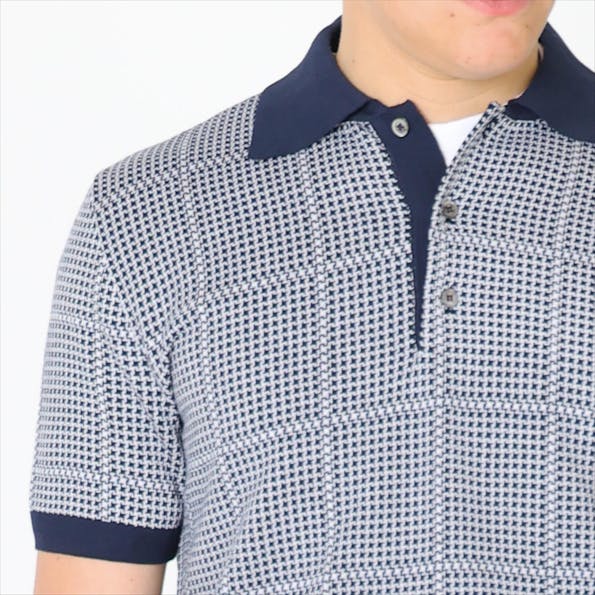 Altobello - Donkerblauwe Check Knit polo