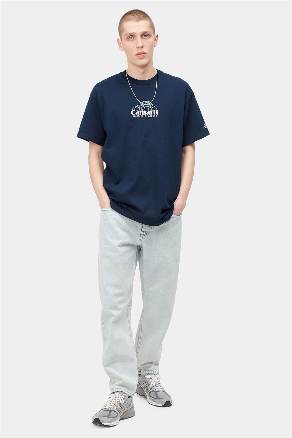 Carhartt WIP - Lichtblauwe straight tapered Newel Pant