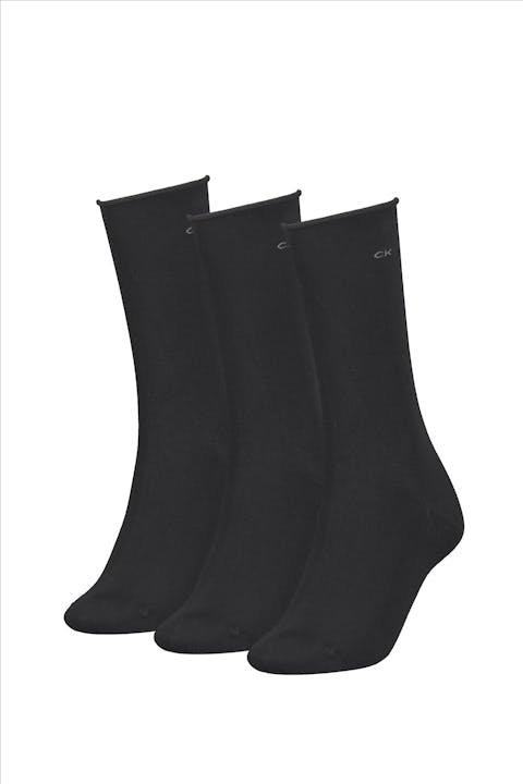 Calvin Klein - Zwarte 3-pack basic sokken, one size